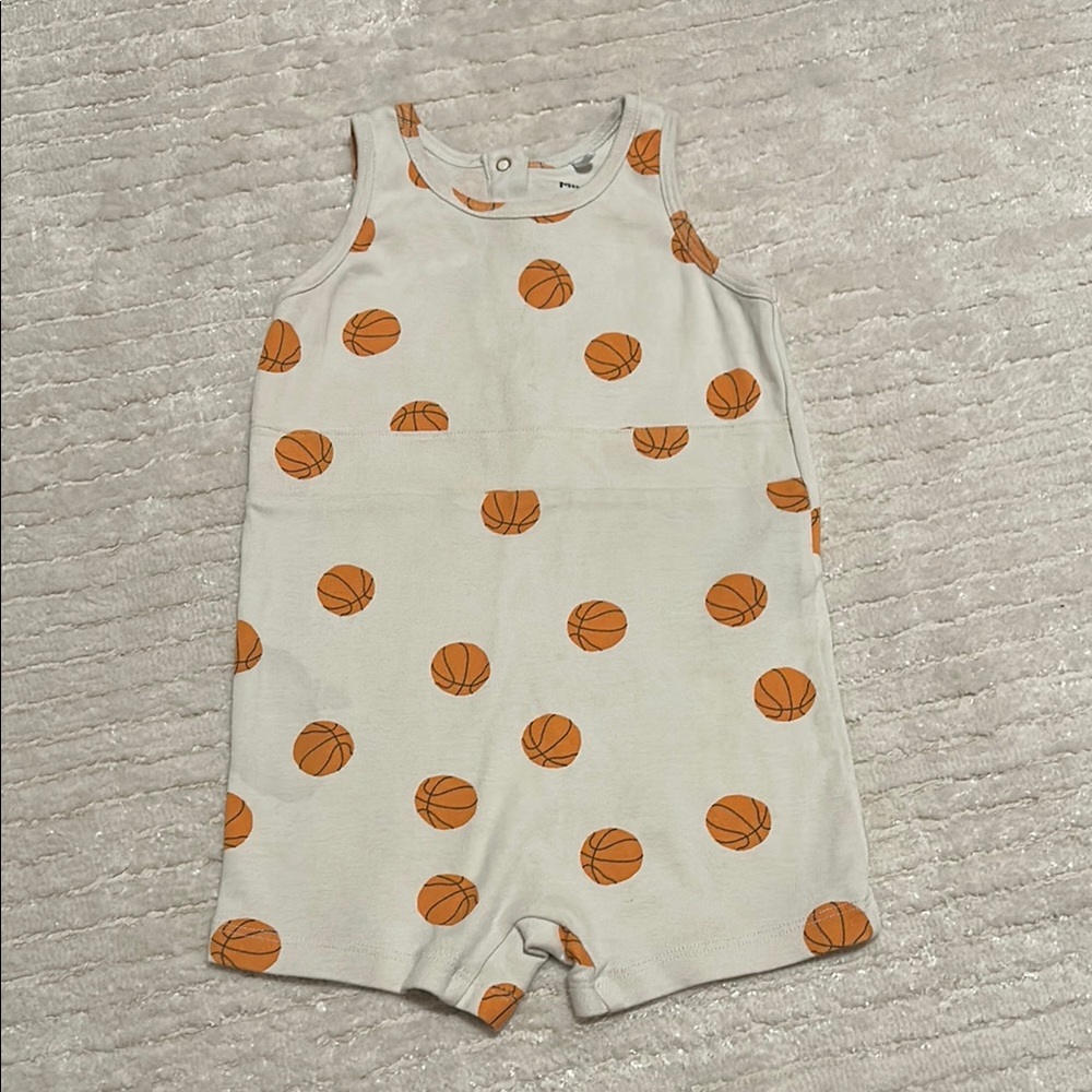 Mini Rodini Basketball Print Romper
